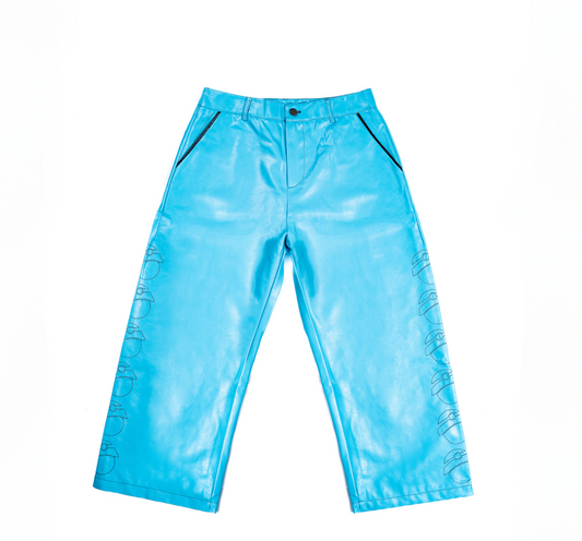 Blue Leather Pants